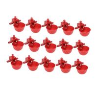 FUTUREORYY Lot de 15 Buveurs d'eau Ajustables pour Poulets Et Pigeons, Gobelets Rouges pour Volaille, Abreuvoirs Automatiques Polyvalents pour Élevage Domestique Et Ferme, Réglage Facile du Débit