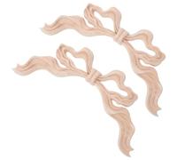 FUTUREORYY Lot de 2 Appliques Murales en Bois Massif Sculpté Décorations Murales Ajourées Nœud en Ruban Style Vintage pour Meubles Portes et Commodes Design et Panneau Décoratif Bois