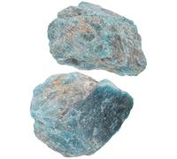 FUTUREORYY Lot de 2 Pierres Naturelles Décoratives en Cristal Bleu-Gris, Roche Brute Arrondie Bords Lisses, pour Décor D’Aquarium et Aménagement Paysager Extérieur, Pierre Naturelle