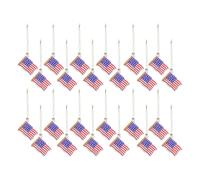 FUTUREORYY Lot de 24 Pendentifs Drapeau Américain en Plastique Résistant la Décoloration, Design 3D Vif, Installation Simple pour Décoration Festive du Jour de L'indépendance