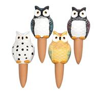 FUTUREORYY Lot de 4 Arrosoirs Automatiques en Céramique 210 ML de Hibou, Dispositif D'arrosage Automatique pour Plantes D'intérieur, Système de Goutte-à-Goutte Pratique pour Pots de Fleurs,