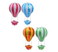 FUTUREORYY Lot de 4 Ballons Aluminium Forme Montgolfière Rouge Bleu Or Vert Décoration Ballon de Fête Anniversaire Garçon et Filles Créatifs pour Décoration Événements et Séances Photo