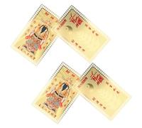 FUTUREORYY Lot de 4 Cartes Feng Shui Tai Sui 2026 en Cuivre Pur Double Face, Amulette Chinoise Porte-clés de Protection et Prospérité Financière, Carte Bénédiction Année du Cheval,