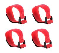 FUTUREORYY Lot de 4 Colliers Anti-Chant en Nylon Rouge pour Coqs, Colliers Silencieux Ajustables pour Volailles, Accessoires Pratiques pour Élevage Avicole, Prévention du Bruit et Repérage