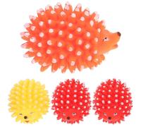 FUTUREORYY Lot de 4 Jouets Interactifs pour Chat en Vinyle Jouets à Mâcher Couineurs de Hérisson Anti-Morsure Couleur Aléatoire Adaptés aux Chatons pour Exercice et Couleur Aléatoire