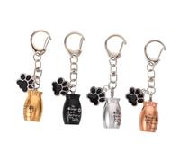 FUTUREORYY Lot De 4 Pendentifs Urnes pour Animaux De Compagnie Porte-Clés Porte-Poils d'animaux Pendentif Capsule Mémoire Petit Conteneur De Rangement Souvenir des Cendres De Chien