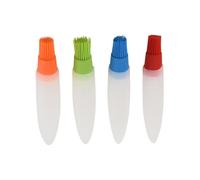 FUTUREORYY Lot De 4 Pinceaux à Huile en Silicone Multifonctions pour Barbecue Extérieur, Brosse à Huile à Queue Pointue, Couleurs Assorties Orange Bleu Vert Rouge, Accessoires La Cuisine Grillades