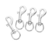 FUTUREORYY Lot De 4 Pinces à Drapeau Pivotantes en Acier Inoxydable 65 Mm pour Mât, Clips Rotatifs à Bouton-Pression, Fixation Sécurisée Et Rotation 360° pour Décoration Extérieure