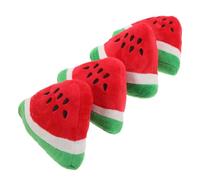 FUTUREORYY Lot de 4 Set de Jouets en Peluche Triangle Pastèque pour Chien Couineur, Jouets Interactifs Fruités, Peluches Douces et Solide pour Chiots, Divertissement Intérieur et