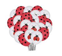 FUTUREORYY Lot de 48 Ballons en Latex Coccinelle 12 Pouces Décoration Anniversaire Garçon et Filles Thème Fête Dame à Pois Fournitures Shower et Décorations Carnaval