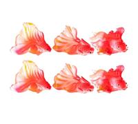 FUTUREORYY Lot de 6 Sculptures de Poissons Miniatures en Résine Rouge, Accessoires pour Aquarium et Décorations de Micro-Paysages Extérieurs et Intérieurs