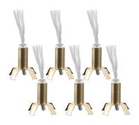 FUTUREORYY Lot de 6 Supports de Mèche en Fer Doré, Porte-mèches pour Lampe à Ghee, Pied de Lampe Domestique, Accessoire pour Bougie et Prière, Outil de Centrage pour Temple et Décoration