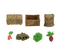 FUTUREORYY Lot de 7 Accessoires Miniatures en PVC pour Décor de Ferme Kit de Paysage de Table Légumes Réalistes pour Micro-Paysage et Décoration de Bac à Sable Créatif