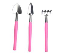FUTUREORYY Lot de Outils De Jardin Pelle Fer Râteau Couleur Vive Poignée Antidérapante pour Pot De Fleurs Et Désherbage