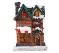 FUTUREORYY Maison Lumineuse Résine Décorative de Noël avec LED Modèle Villa Enneigée pour Décoration Intérieure et Extérieure Ambiance Chaleureuse pour et Couleur Aléatoire