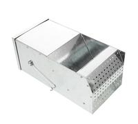 FUTUREORYY Metal Animal Feeding Trough with Magnetic Lid and Hooks Rabbit Hay Feeder for Cages Suitable for Ferrets Bunnies and Small Pets Easy to Clean