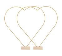 FUTUREORYY Métalliques de Cœur 30 CM X 3 MM Base en Bois Naturel Supports pour Couronne Décoration de Table de Mariage Floraux Multifonctions pour Loisirs Créatifs