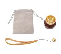 FUTUREORYY Mini Bol Chantant Tibétain en Laiton et Noyer Bol Sonore pour Purification et Contemplation Accessoire Zen Portable pour Yoga Relaxation et Aromathérapie Petit Ensemble