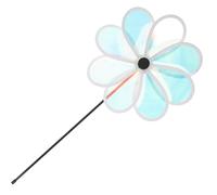 FUTUREORYY Moulin à Vent Huit Feuilles Réfléchissant 25 Cm pour Jardin Extérieur, Dispositif Anti-Oiseaux en Film Coloré Transparent, Résistance aux Intempéries, Décoration Patio Multifonctionnelle