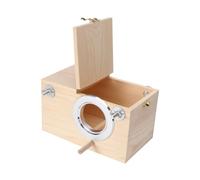 FUTUREORYY Nichoir Massif pour Perroquets Boîte de Reproduction Pin sans Peinture Extérieur S avec Ouverture Gauche ou Droite Maison Doiseaux Pratique et Décorative