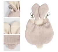 FUTUREORYY Nid Suspendu en Toile pour Petit Animal de Compagnie, Hamac Cage pour Hamster et Souris, Taille L Beige Oreilles de Lapin, Lit Suspendu Confortable pour Maison de Petits Rongeurs,