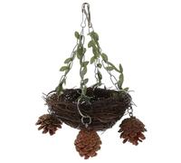 FUTUREORYY Nid Suspendu Rotin Naturel pour Perroquets Maison de Jeu Multifonction Balançoire et Perchoir pour Oiseaux Petits et Moyens Accessoire Décoratif Sûr pour Cages