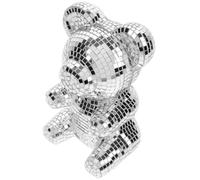 FUTUREORYY Ornement Ours Laser Décoration Miroir Boule De Disco Silver