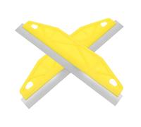 FUTUREORYY Outil de Coupe en Acier Inoxydable Jaune 2 Pièces - Guide de Peinture des Garnitures et Protection de Bord pour Murs et Plinthes - Accessoire sans Ruban Adhésif pour