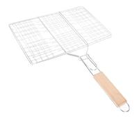 FUTUREORYY Panier à Poisson Grillé en Maille Grosse Taille 45x31x19 Cm pour Barbecue Camping et Jardin, Double Clips Maintien Aliments, Panier à Viande Polyvalent pour Grillades en Plein Air