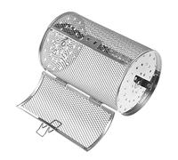 FUTUREORYY Panier de Rôtissoire Acier Inoxydable Rotatif pour Four et Barbecue Panier de Cuisine pour Cuisson Uniforme de Noix Fruits Secs et Viandes Rôties