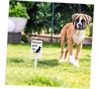 FUTUREORYY Panneau Chien avec Piquet Signalisation Avertissement pour Ramassage Déjections Décoration Pelouse Extérieure Panneau Jardin Pet Warning Sign