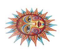 FUTUREORYY Pendentif Soleil en Fer Forgé Décoration Murale Jardin Extérieur Orange Compact Artisanat Mural Robuste Design Unique Ambiance Chaleureuse