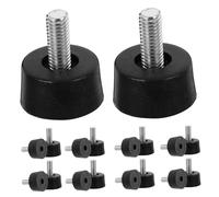 FUTUREORYY Pieds Réglables De Meuble à Visser M5 x 18 Mm en Plastique Noir - Protections De Sol pour Pieds De Chaise Et Table - Lot de 20 Unités - Niveau Stable pour Maison, Bureau Et Hôtel