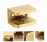 FUTUREORYY Pince Cuivre Doré pour Étagère Verre Support sans Perçage Clip de Fixation Pratique pour Vitre Salle Bain et Bureau Installation Facile
