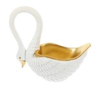 FUTUREORYY Plateau Décoratif Résine Forme Cygne Blanc Support Bague et Rangement Clés Organiseur Créatif pour Bijoux et Petits Objets Accessoire Pratique pour Salle de Bain ou Entrée
