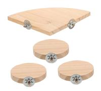 FUTUREORYY Plateforme pour Hamster et Perroquet en Bois Résistant, Lot de 4 Pièces, Design de Ventilateur, Accessoire Multi-Usage pour Cage D’Animaux de Compagnie, Jeu et Repos pour Petits