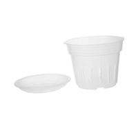 FUTUREORYY Pot de Fleurs Transparent Plastique avec Ventilation Résistant pour Semis et Petites Plantes avec Plateau Jardin Balcon et