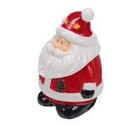 FUTUREORYY Pot Décoratif de Noël Porcelaine Bonhomme de Santa Claus Bol à Friandises avec Couvercle Récipient Céramique pour Biscuits et Bonbons Centre de Table Festif pour Décoration