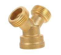 FUTUREORYY Répartiteur Y pour Tuyau de Jardin Laiton Massif Connecteur Rapide Fileté avec Adaptateur Male-Femelle Valve à Contrôle Indépendant Installation sans Outil pour Arrosage Extérieur