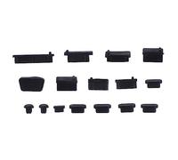 FUTUREORYY Sets de Caches Anti-poussière Facile à Nettoyer Lot de 5 en Silicone Noir Protection Les Corps Étrangers, Accessoires pour Ordinateur Portable pour Chargeur PC Portable