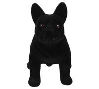 FUTUREORYY Statue Chien Décoratif Résine avec Sculpture Topiaire Chiot Réaliste Ornement Animal pour Décoration Intérieure Maison Figurine Bulldog Noir Artisanat et Élégant