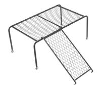 FUTUREORYY Support à Poulet en Fer avec Plateforme d'alimentation et Échelle, Grosse Taille Noire, pour Poulailler et Élevage de Poules, Équipement Pratique pour Activité et Bien-Poulets