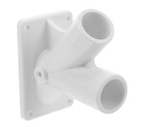 FUTUREORYY Support de Mât de Drapeau en Abs Plastique Double Trou pour Fixation Murale Extérieur, Base Réglable en V pour Deux Drapeaux, Résistant aux Intempéries, pour Jardin et Patio