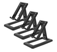 FUTUREORYY Support de Téléphone Pliable 3Pcs Support de Bureau Réglable Plastique Portable Multi-Angles Compatible Smartphones Noir
