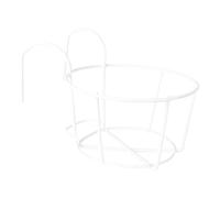 FUTUREORYY Support Mural Pot Fleurs Blanc avec Jardinière Ronde Suspendue Design Pratique pour Balcon et Intérieur Stand pour Plantes et Décoration Maison
