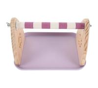 FUTUREORYY Support pour Perroquets M Taille avec Plateau Perchoir D’Entraînement Antidérapant en Bois Poncé Aire de Jeux Compacte pour Perruches Ondulées et Conures Accessoires Cage à