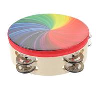 FUTUREORYY Tambourin Double Rangée Arc-ciel pour Garçon Fille Instrument de Percussion Portatif Éducatif Musical pour Développement Sensoriel et Coordination Fête et Apprentissage