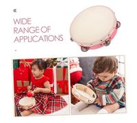 FUTUREORYY Tambourin Musical Garçon Fille Peau Naturelle Rose Ergonomique Instrument de Percussion Portable pour Fête et Développement Coordination