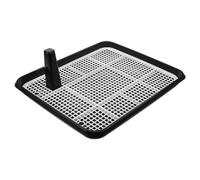 FUTUREORYY Toilette pour Chiot avec Bac Noir Plat Bac à Litière Lavable avec Poteau Guide D’Urine pour Chiots Support pour Tapis de Propreté Utilisation Intérieure
