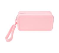 FUTUREORYY Trousse de Maquillage en Silicone Rose avec Poignée, Grosse Capacité, Protection Étanche et Nettoyage Facile, pour Voyage et École